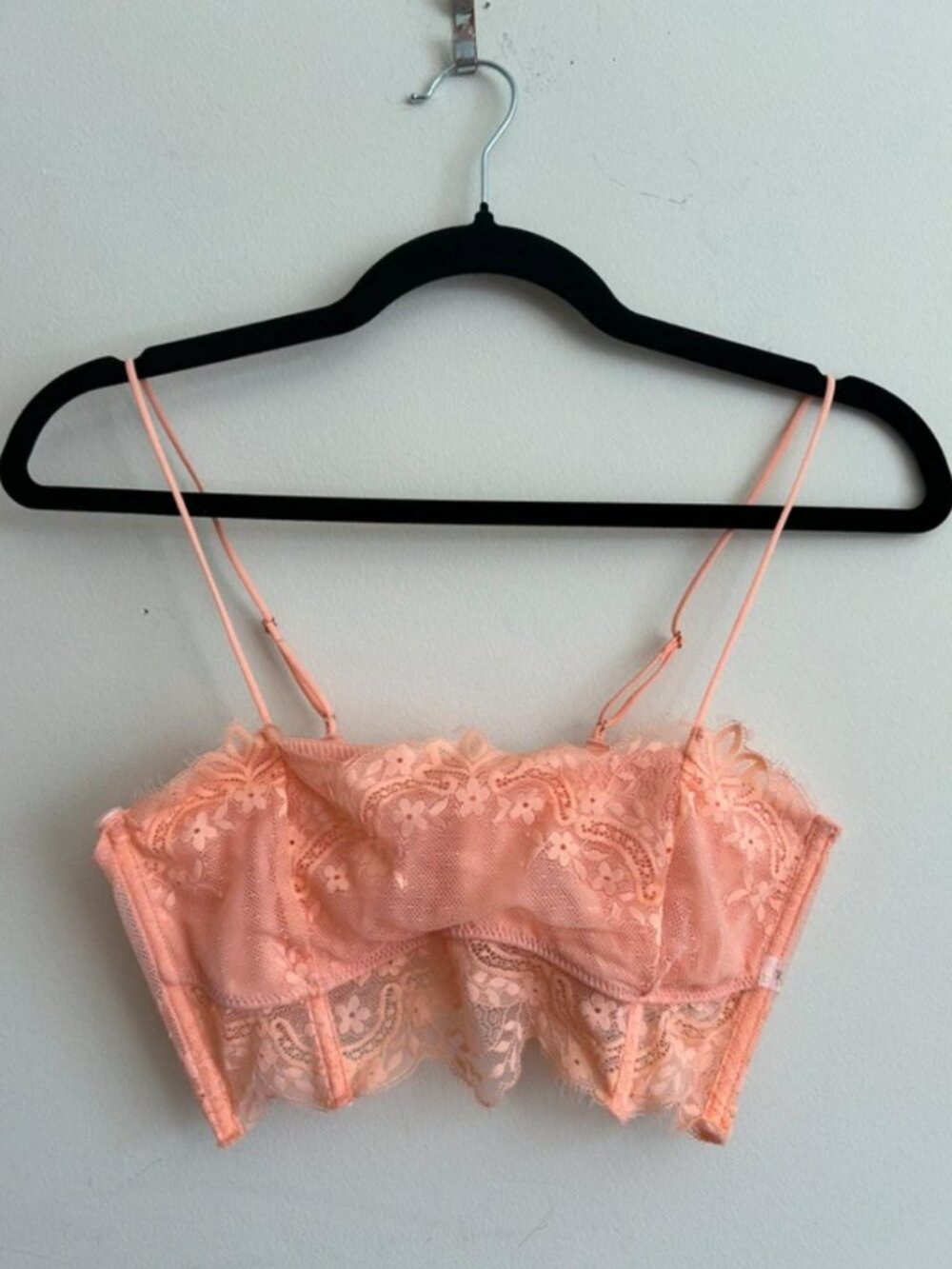 Free People NWT Intimately Lace Apricot Peach color bralette size S